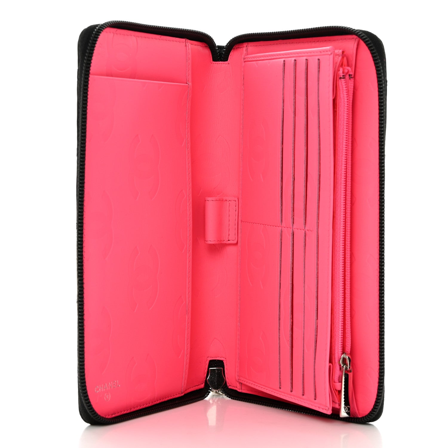 Chanel Calfskin Cambon Zip Around Organizer Wallet Black 5 of 10