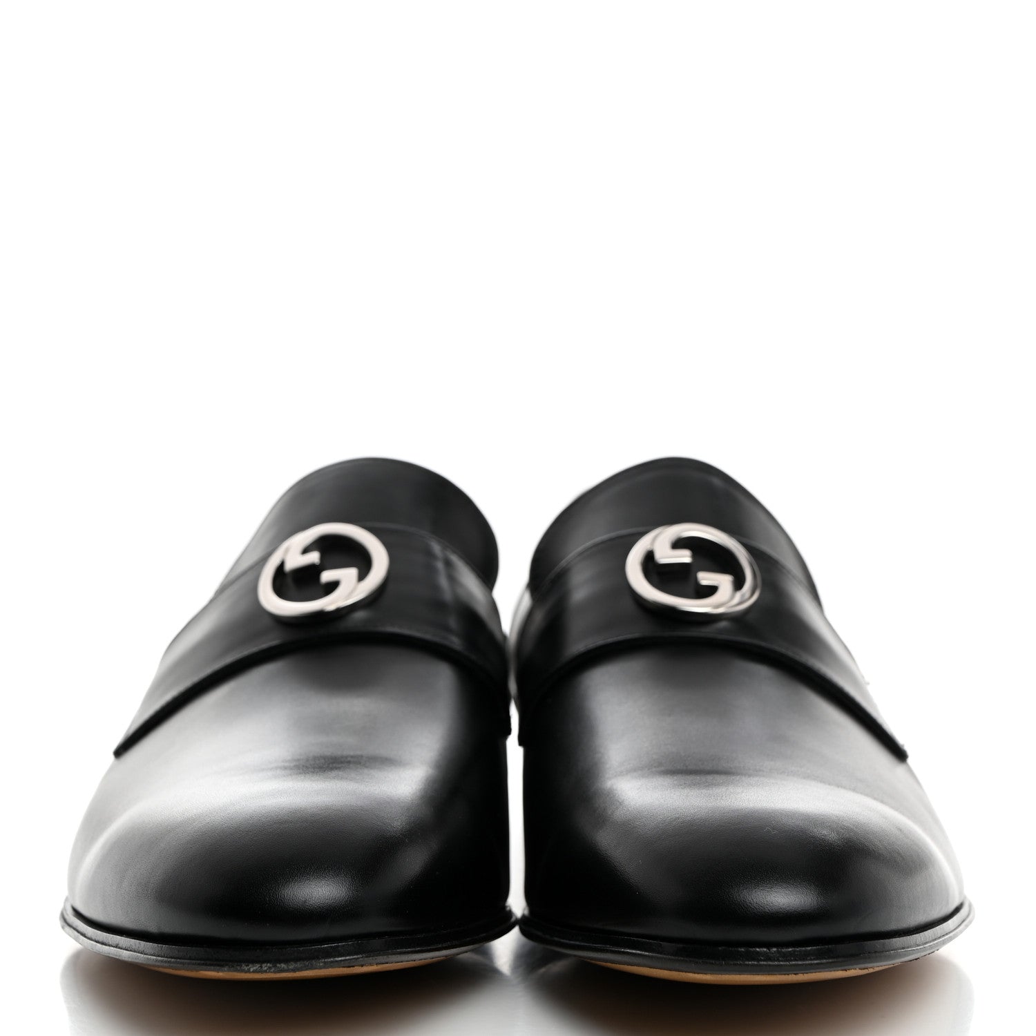 Gucci Calfskin Mens Interlocking GG Loafers 11.5 Black 2 of 9