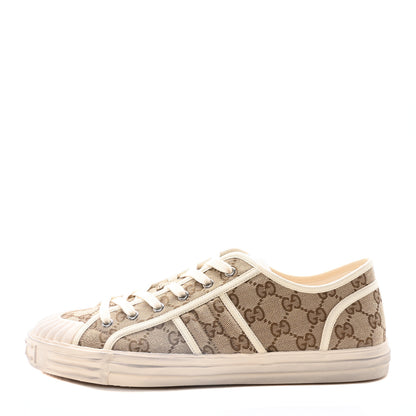 Gucci GG Monogram Mens Julio Low Top Sneakers 10.5 Beige Ebony Mystic White 1 of 9