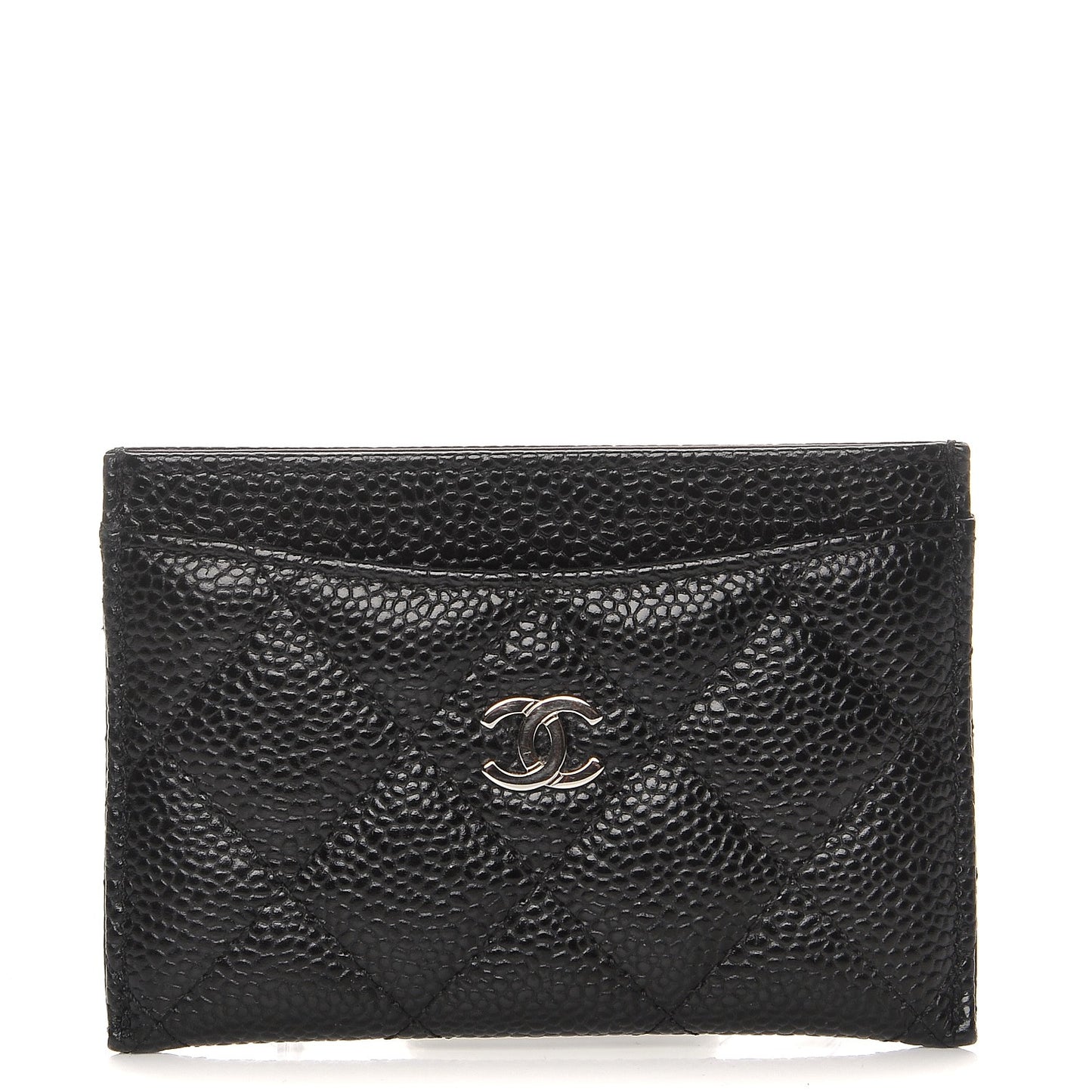 Caviar Quilted Card Holder Black