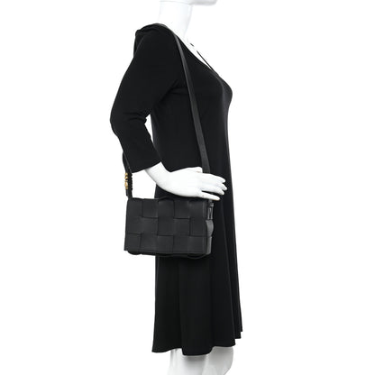 Bottega Veneta Grained Calfskin Maxi Intrecciato Cassette Crossbody Bag Black 2 of 12