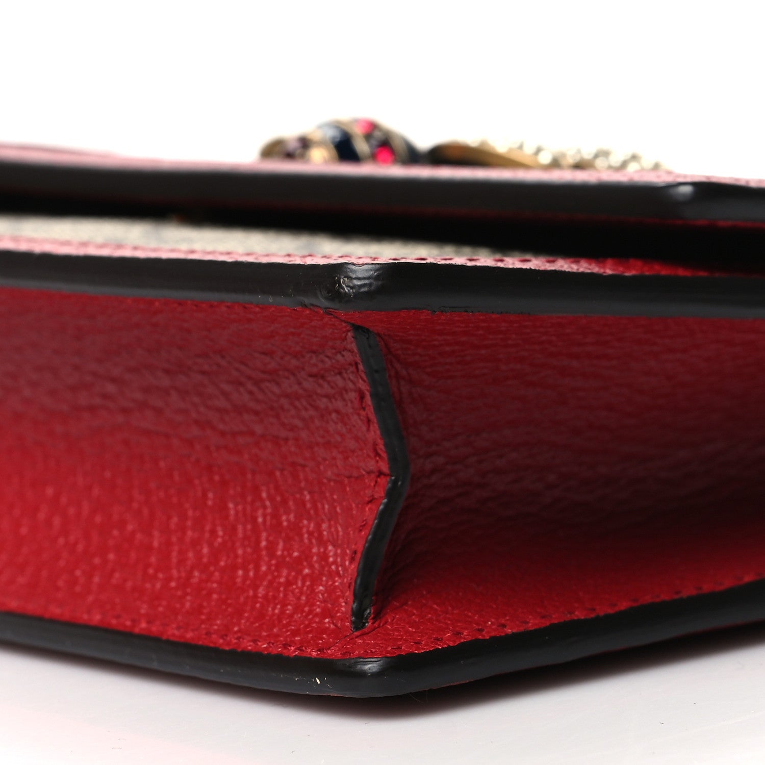Gucci GG Supreme Monogram Web Queen Margaret Chain Wallet Red 10 of 10