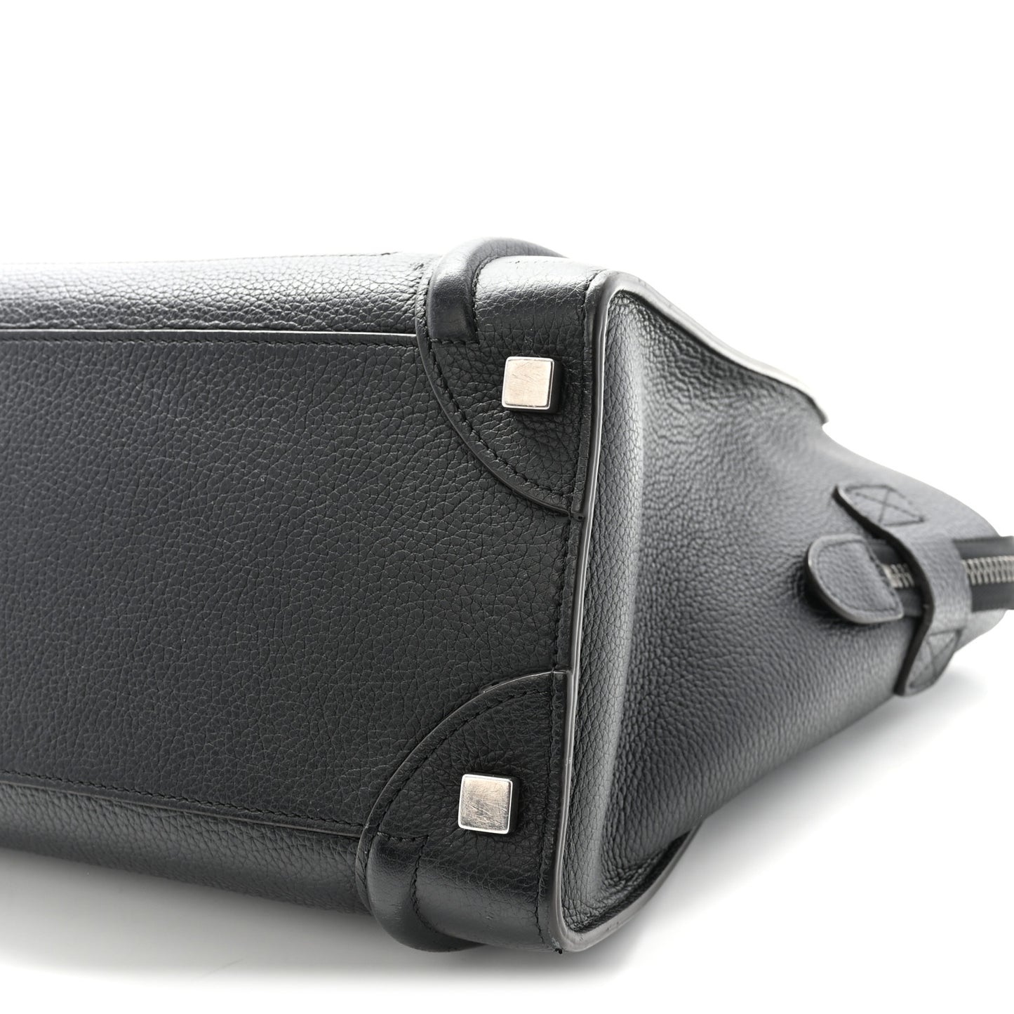 Drummed Calfskin Micro Luggage Black