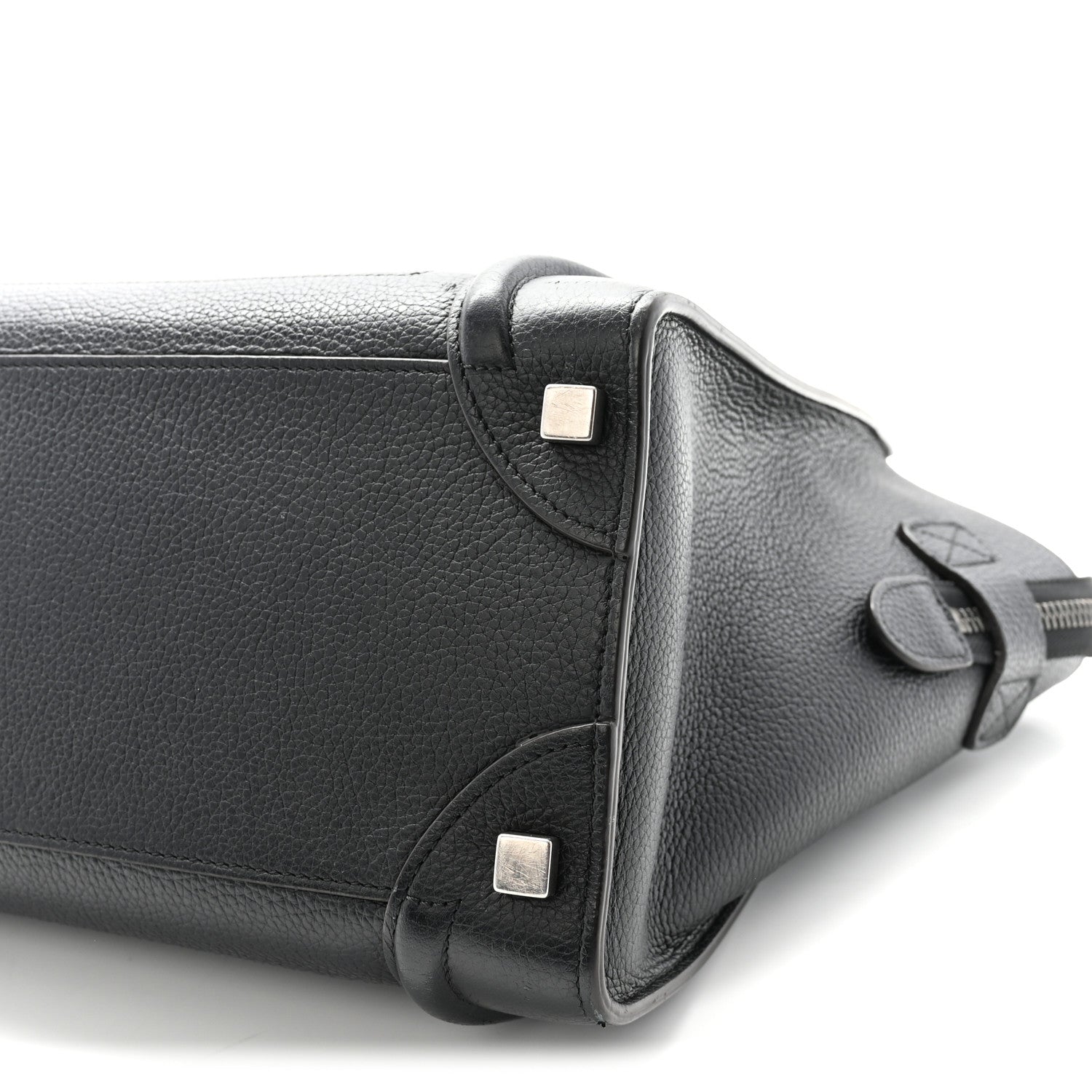 Celine Drummed Calfskin Micro Luggage Black 9 of 9