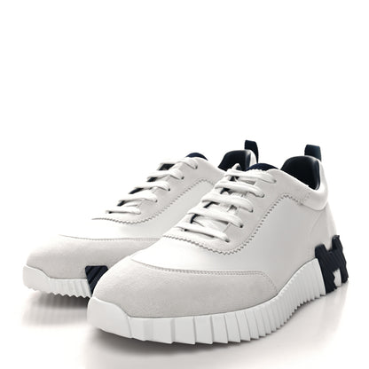 Hermes Goatskin Suede Mens Bouncing Sneakers 43 White 3 of 8