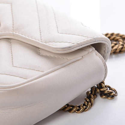 Gucci Calfskin Matelasse Super Mini GG Marmont Shoulder Bag White 12 of 18