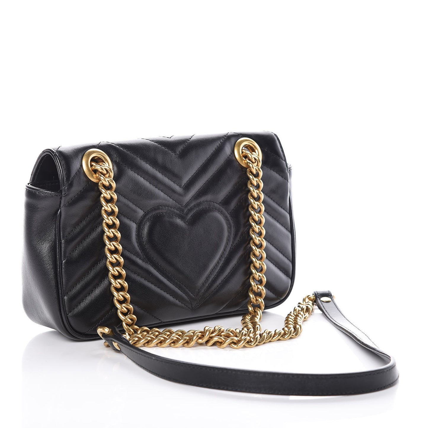 Calfskin Matelasse Mini GG Marmont Shoulder Bag Black