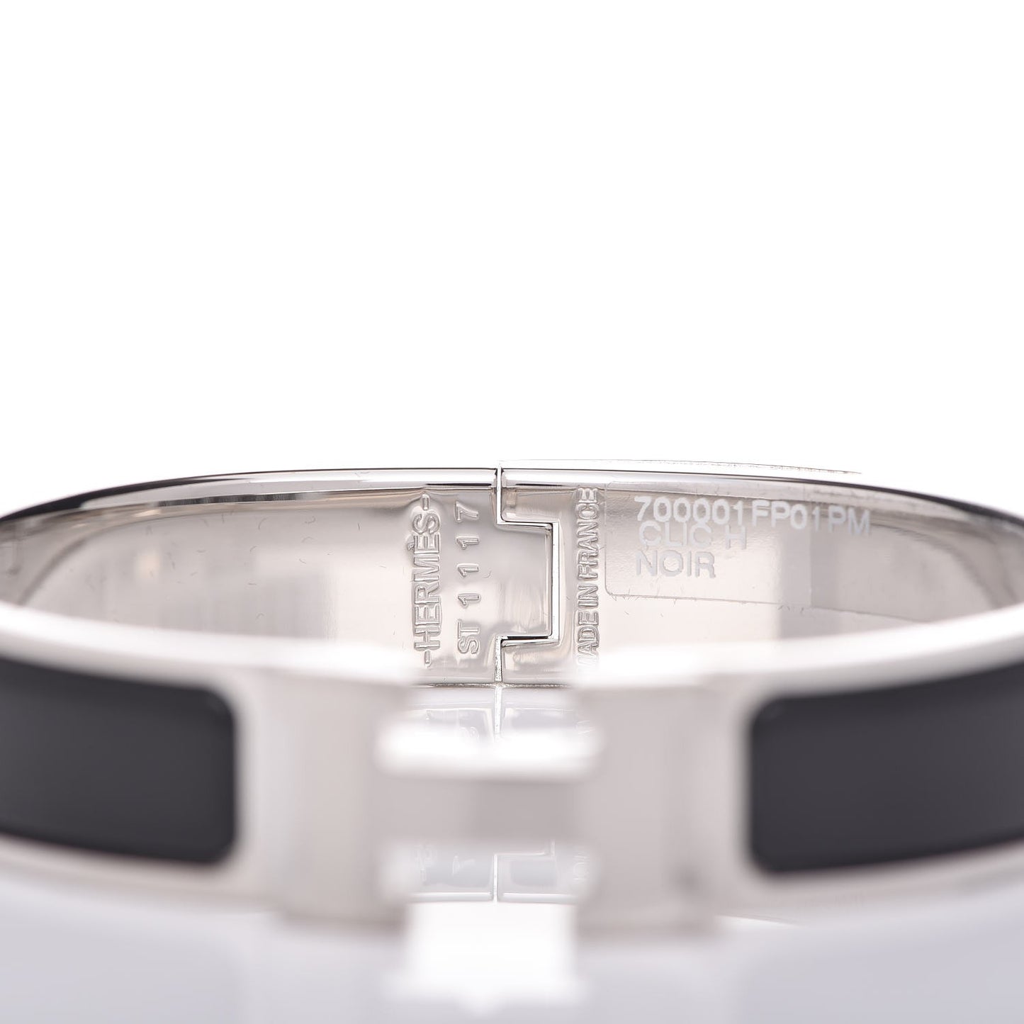 Enamel Narrow Clic Clac H Bracelet PM Black