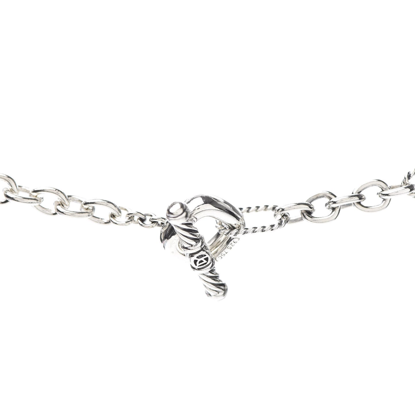Sterling Silver 18K Yellow Gold Baroque Pearl Long Figaro Chain Necklace