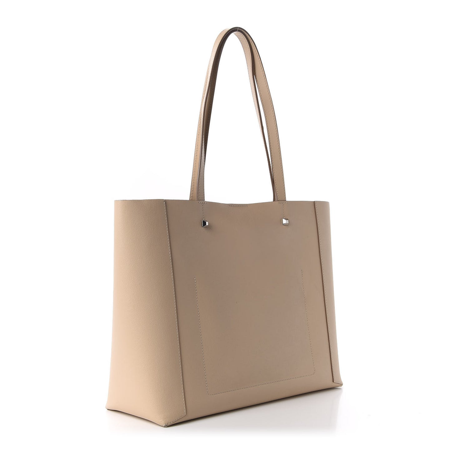Calfskin Medium Shopper Tote Latte Beige