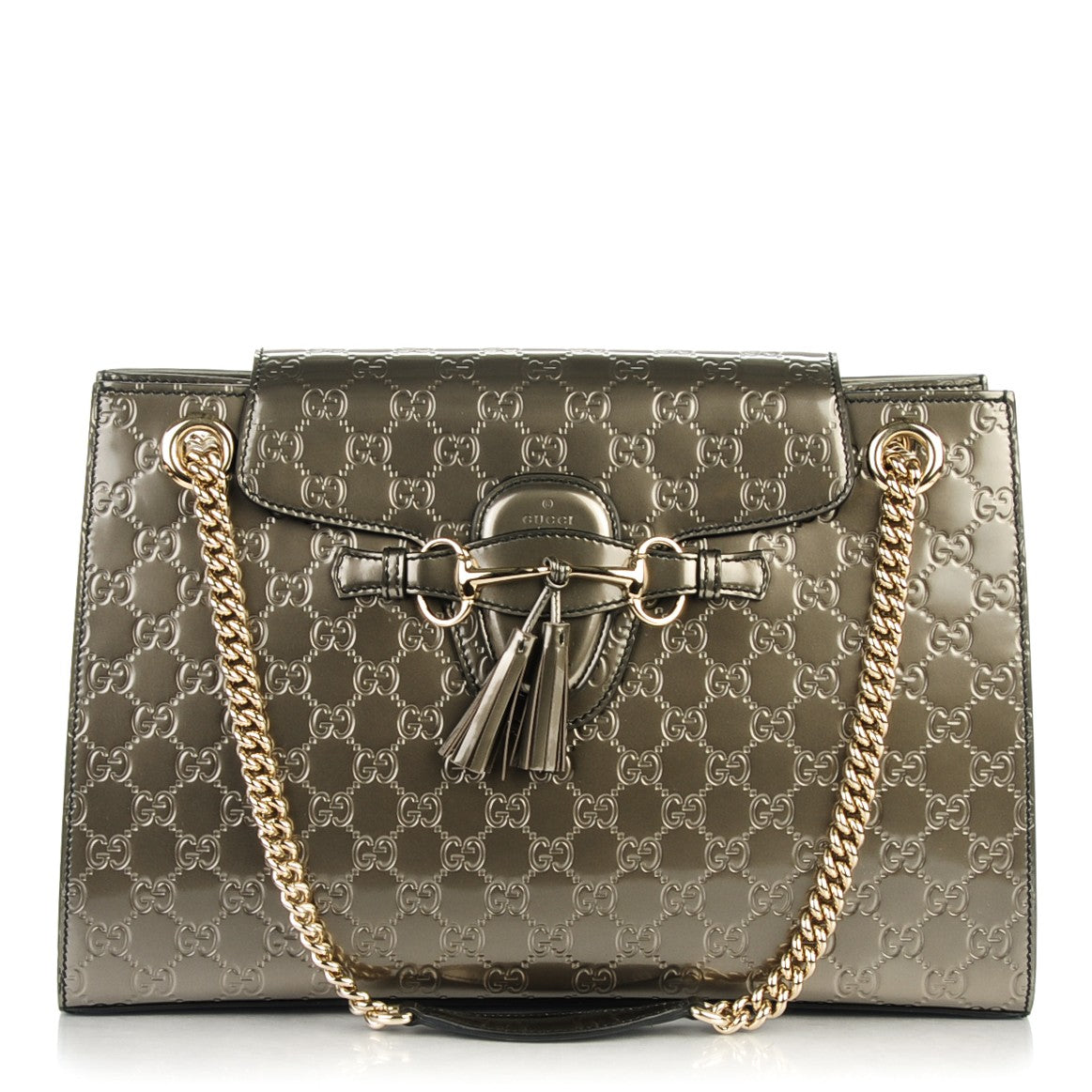 Gucci Shine Guccissima Large Emily Chain Shoulder Bag Sasso 1 of 7