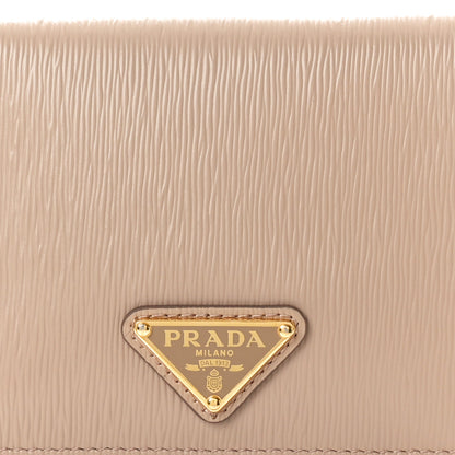 Prada Vitello Move Triangle Bi-Fold Wallet Cipria 7 of 7