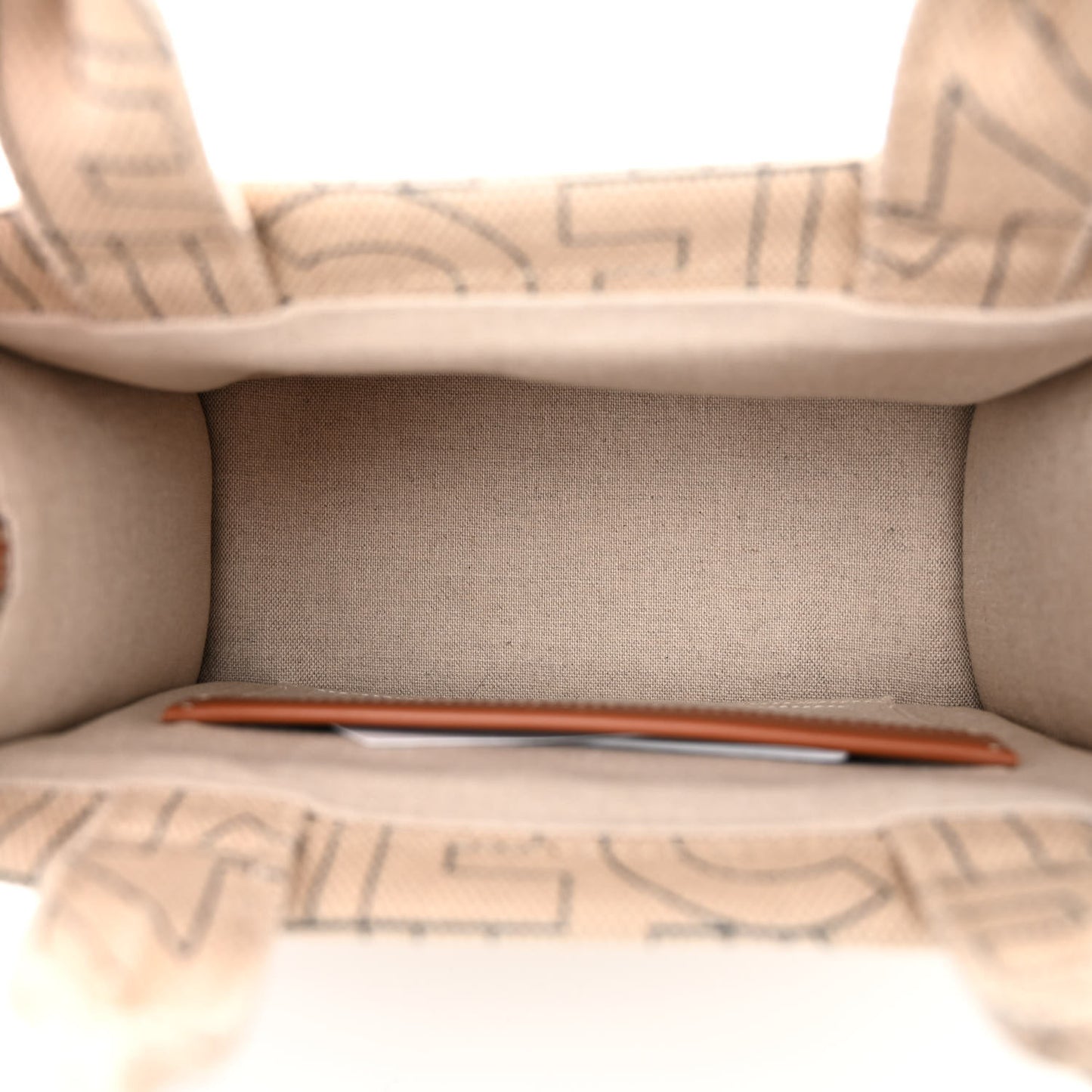 Canvas Calfskin All Over Print Small Cabas Thais Natural Tan