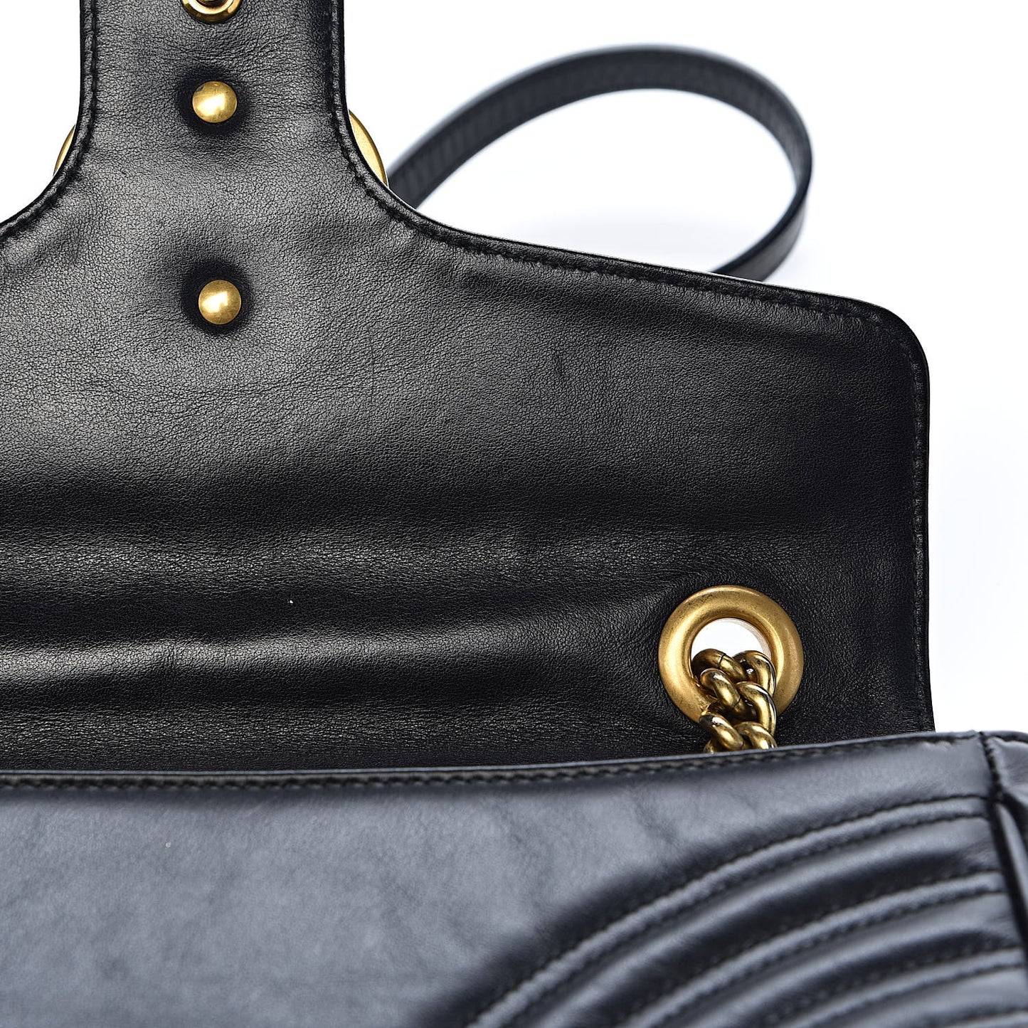 Calfskin Matelasse Small GG Marmont Shoulder Bag Black