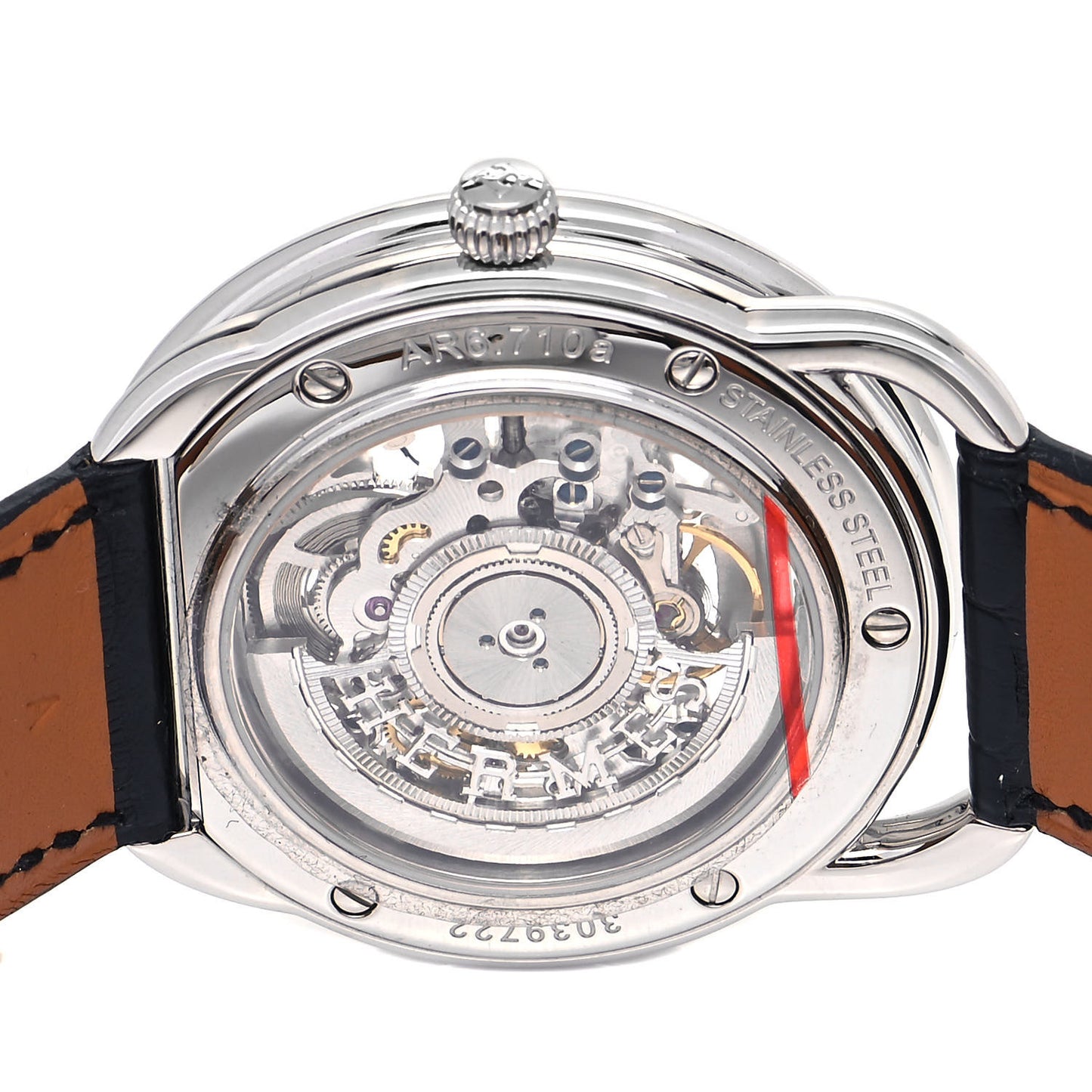 Stainless Steel Alligator 41mm Arceau Squelette Automatic Watch Noir