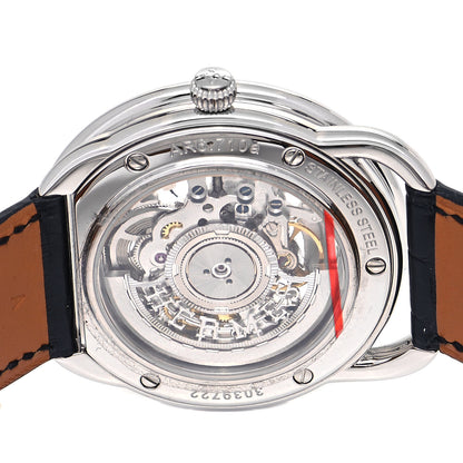 Hermes Stainless Steel Alligator 41mm Arceau Squelette Automatic Watch Noir 4 of 5
