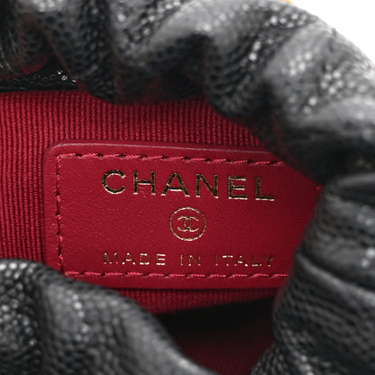 Chanel Caviar Quilted Twist Your Buttons Mini Bucket Bag Black 6 of 10