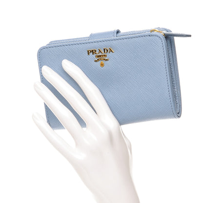 Prada Saffiano Metal Zip Around Wallet Astrale 2 of 8