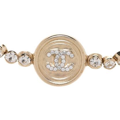 Chanel Crystal CC Chain Short Necklace Gold 4 of 6