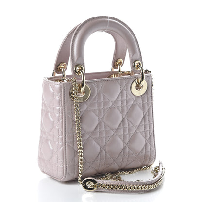 Christian Dior Metallic Lambskin Cannage Mini Lady Dior Lotus 4 of 10