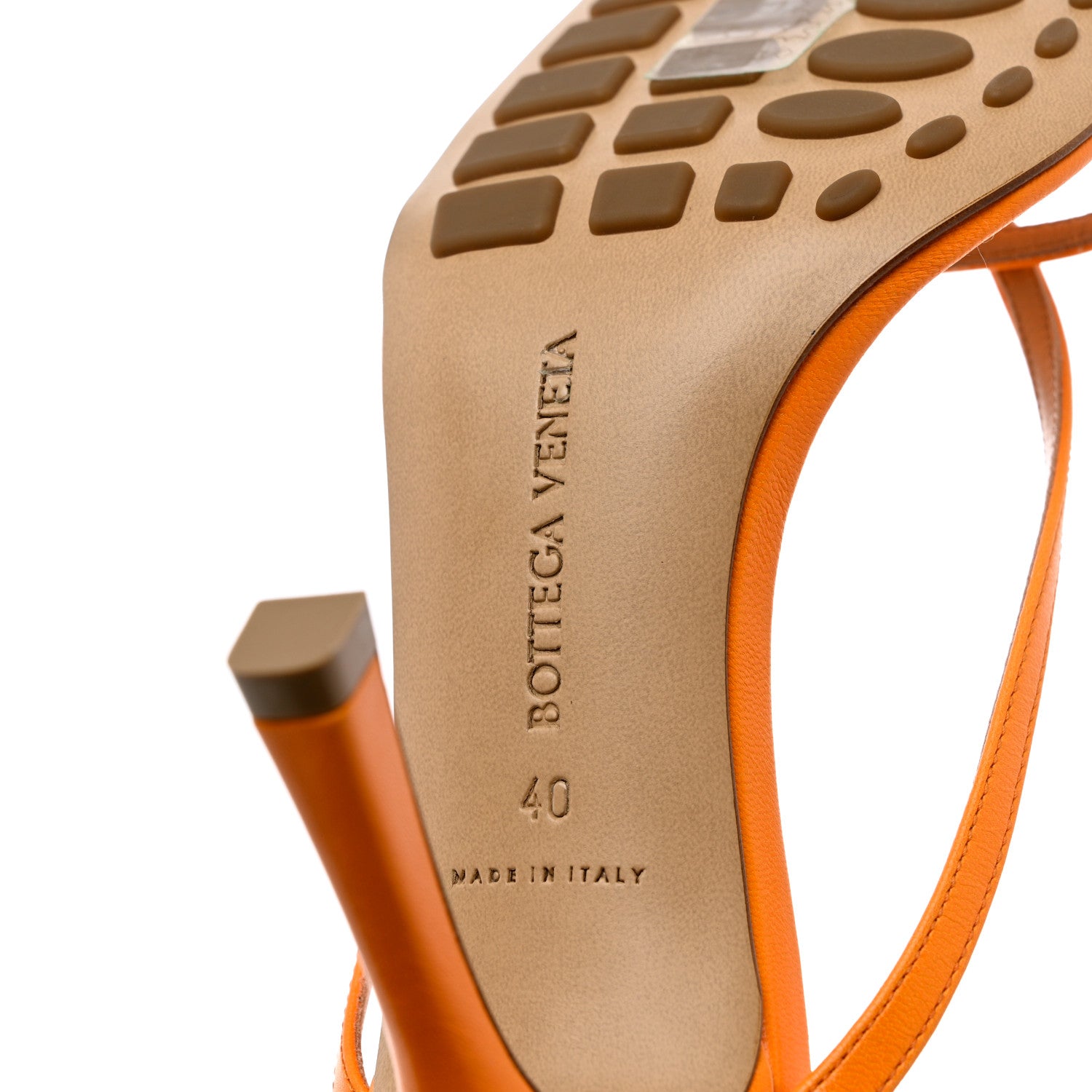 Bottega Veneta Lambskin Stretch Multi Strap 90mm Sandals 40 Tangerine 7 of 10