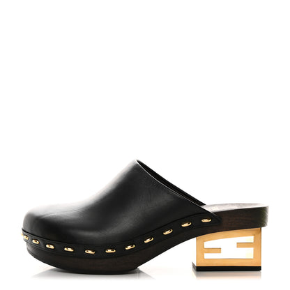 Fendi Vitello Baguette 25/60mm Clogs 39 Black 1 of 8