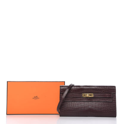 Hermes Matte Alligator Kelly To Go Wallet Bordeaux 11 of 12