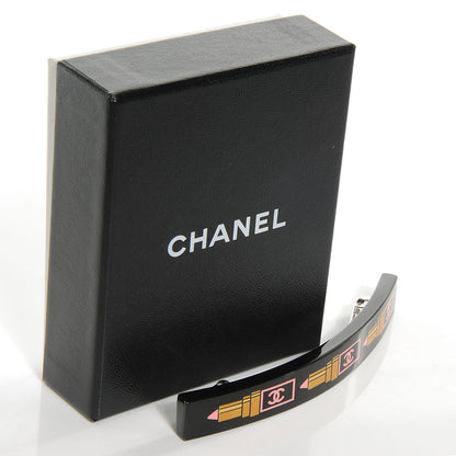 Chanel Resin Lipstick Barrette Black 5 of 5