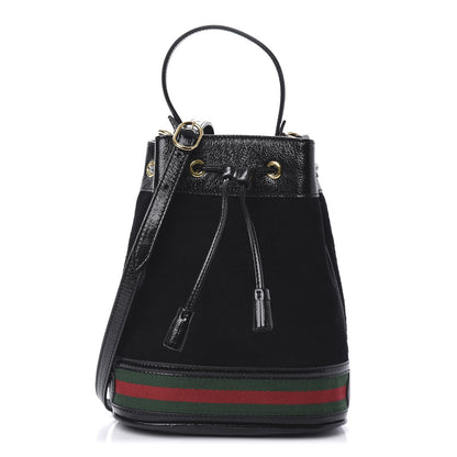Gucci Suede Patent Web Small Ophidia Bucket Bag Black 1 of 10
