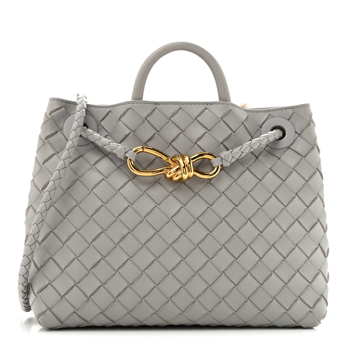 Nappa Intrecciato Small Andiamo Shoulder Bag Sterling