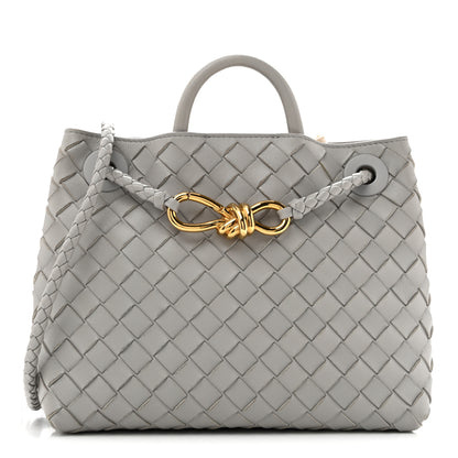 Bottega Veneta Nappa Intrecciato Small Andiamo Shoulder Bag Sterling 1 of 12