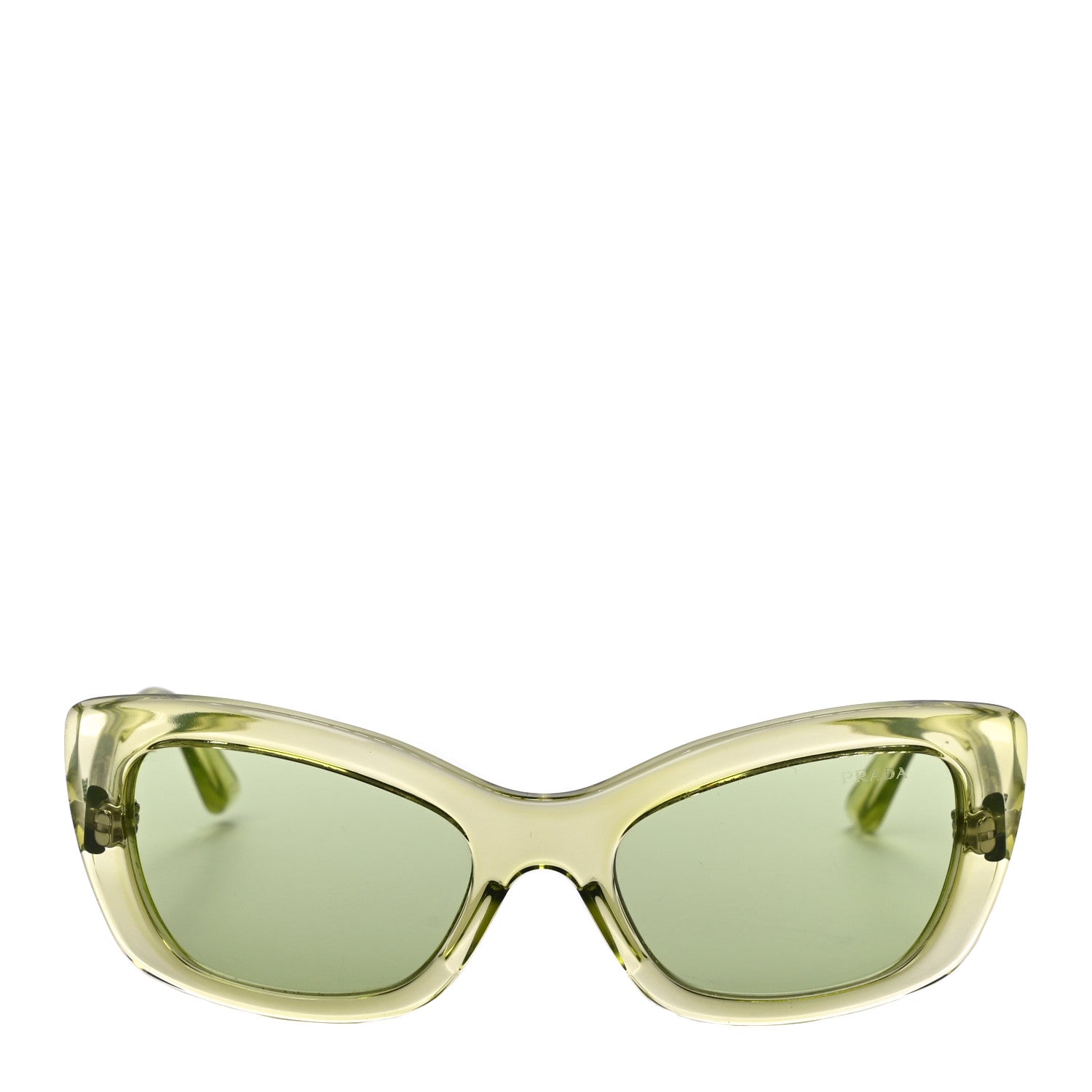 Prada Cat Eye Sunglasses SPR 19M Transparent Green 4 of 6