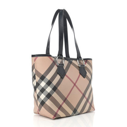 Burberry Patent Trim Nova Check Small Nickie Shopper Tote 2 of 22
