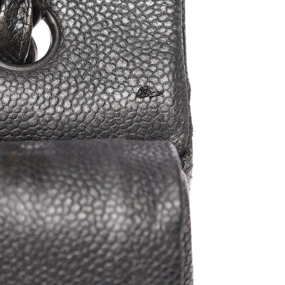 Chanel Metallic Caviar Quilted Maxi Double Flap Charcoal 11 of 17