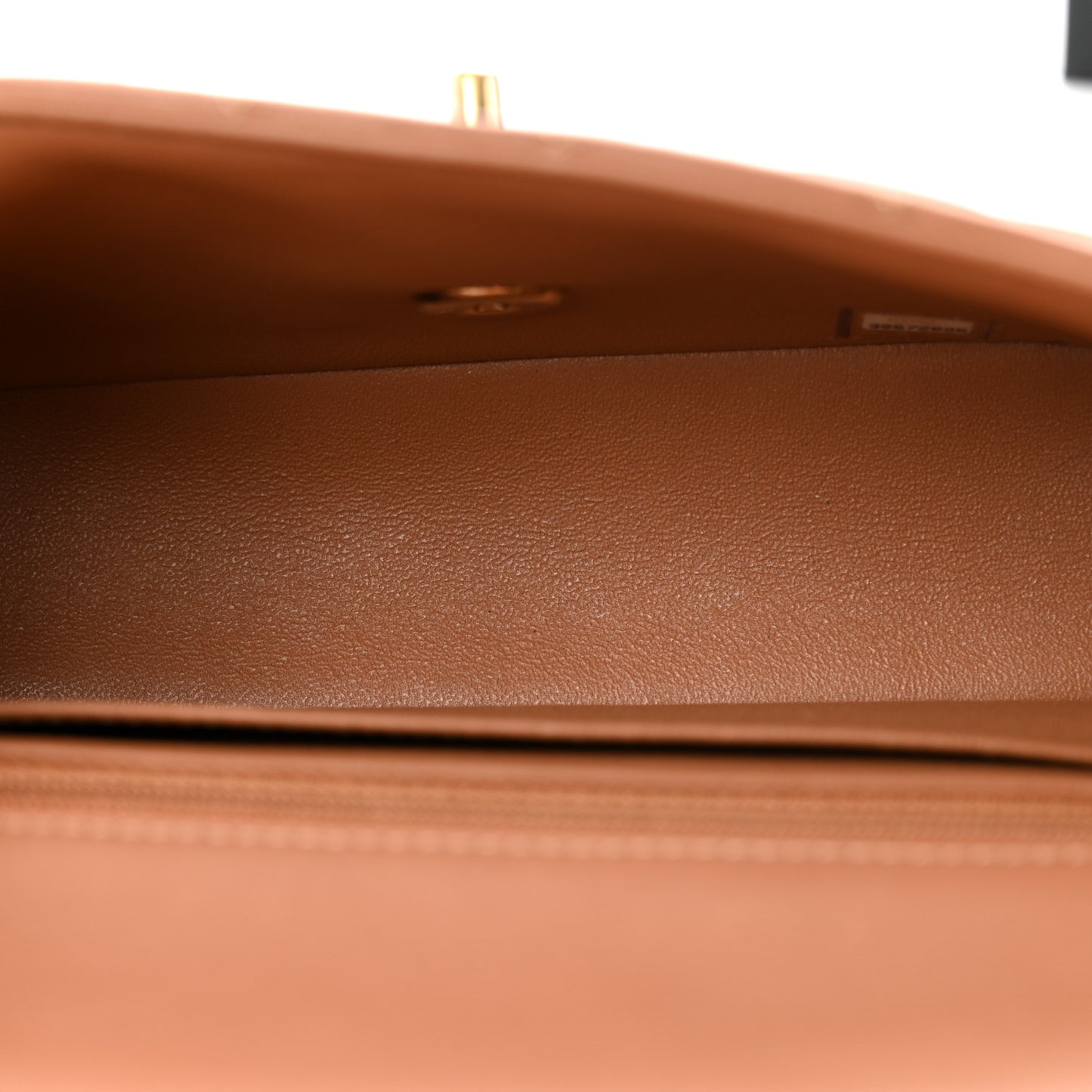 Lambskin Quilted Mini Rectangular Flap Brown