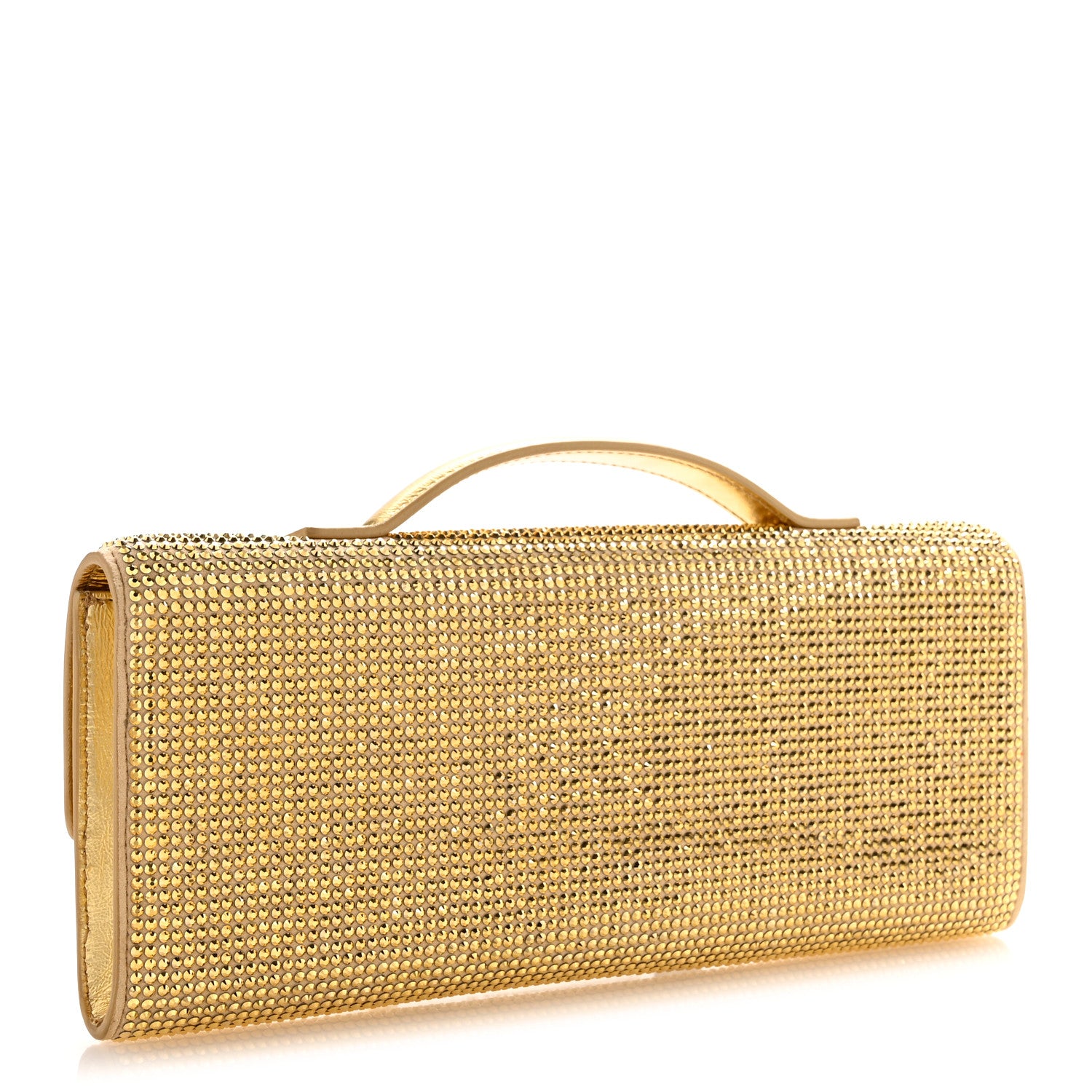 Bottega Veneta Nappa Crystal Long Andiamo Top Handle Clutch Porridge 3 of 10