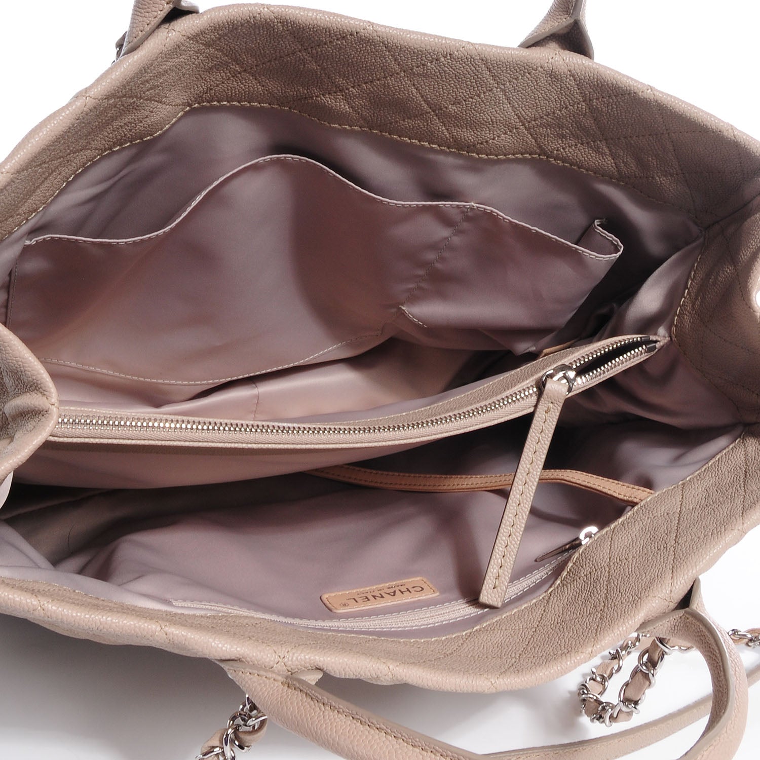 Chanel Caviar Quilted Large Shiva Tote Beige 5 of 7