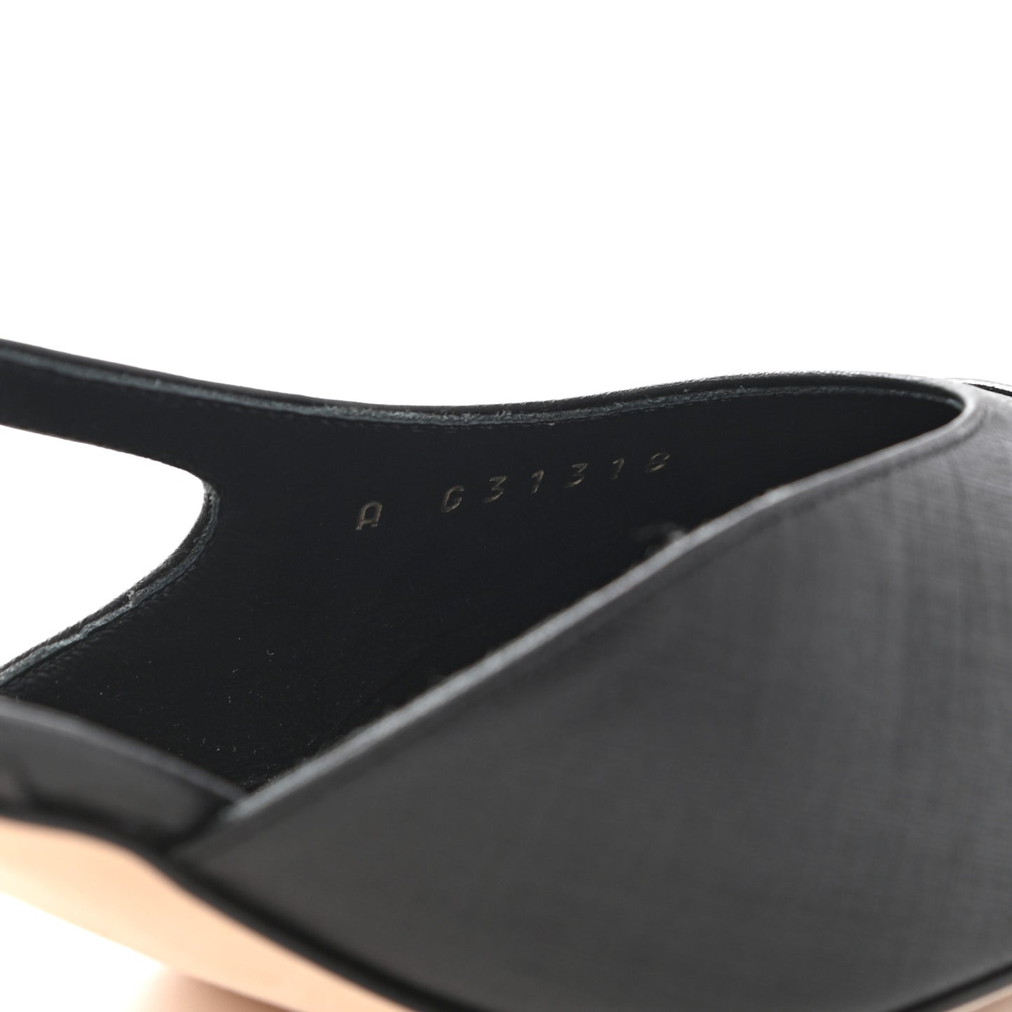 Goatskin Calfskin Cap Toe CC Slingback Sandals 39.5 Black