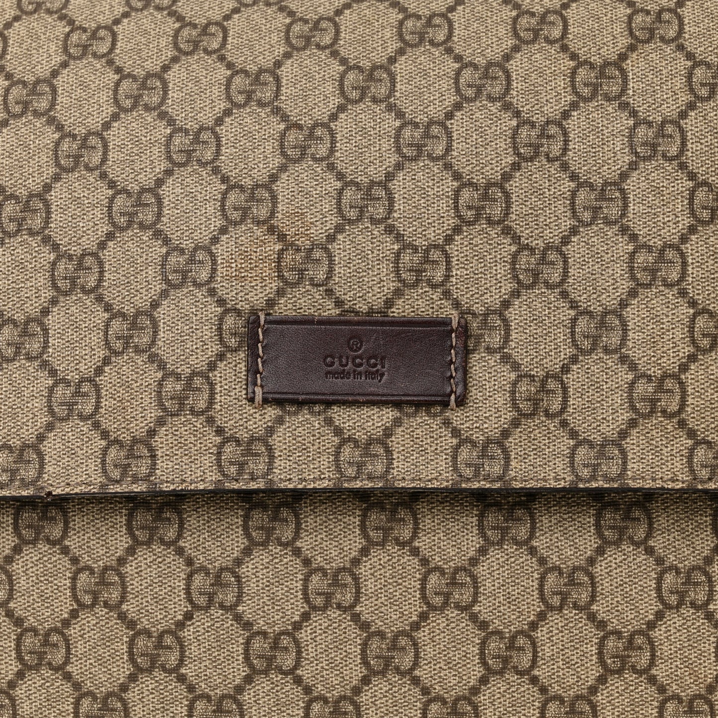 GG Plus Monogram Messenger Diaper Bag Dark Brown