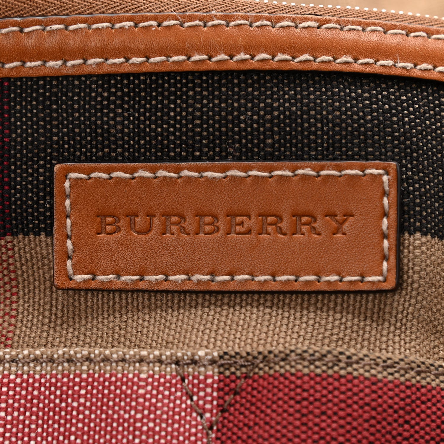 Burberry Canvas Mega Check Medium Ashby Hobo Saddle Brown 6 of 13