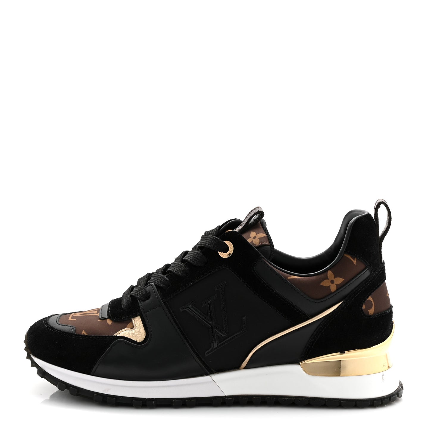 Suede Calfskin Recycled Monogram Nylon Run Away Sneakers 39 Black