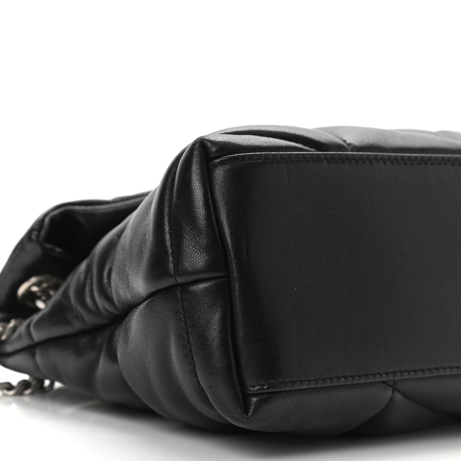 Saint Laurent Lambskin Quilted Small Loulou Puffer Monogram Chain Satchel Black 9 of 10