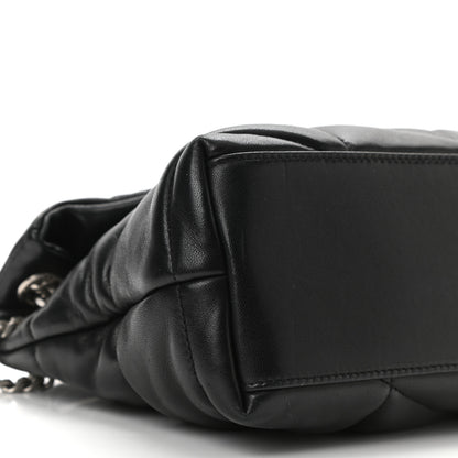 Saint Laurent Lambskin Quilted Small Loulou Puffer Monogram Chain Satchel Black 9 of 10
