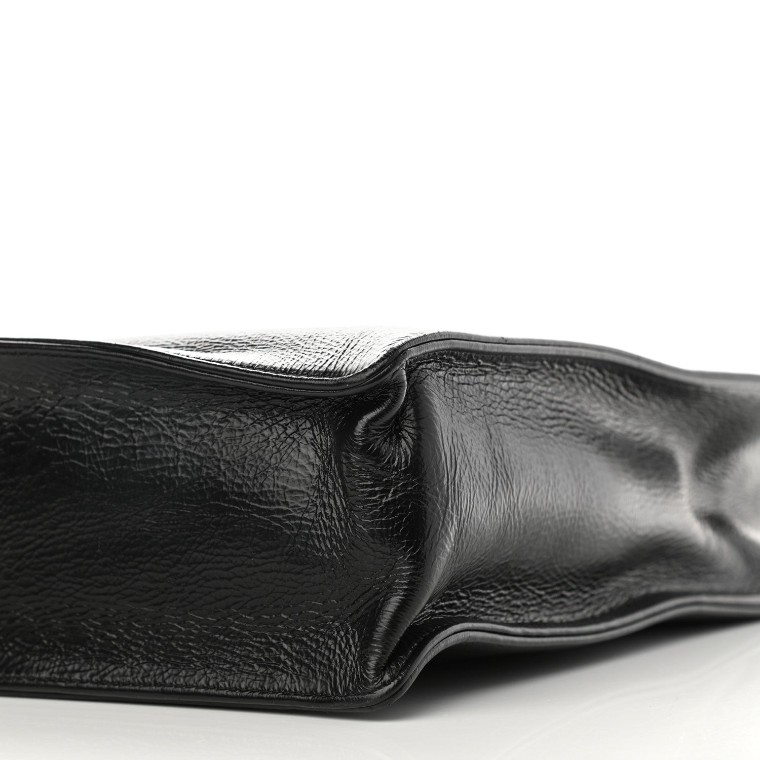 Chanel Shiny Aged Calfskin North South Shopping Bag Black 10 of 10