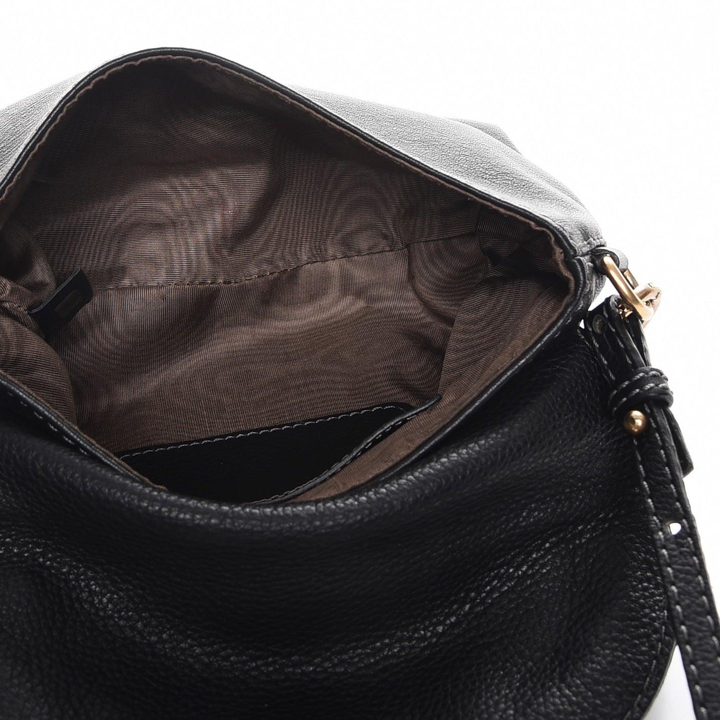 Calfskin Marcie Pochette Crossbody Bag Black