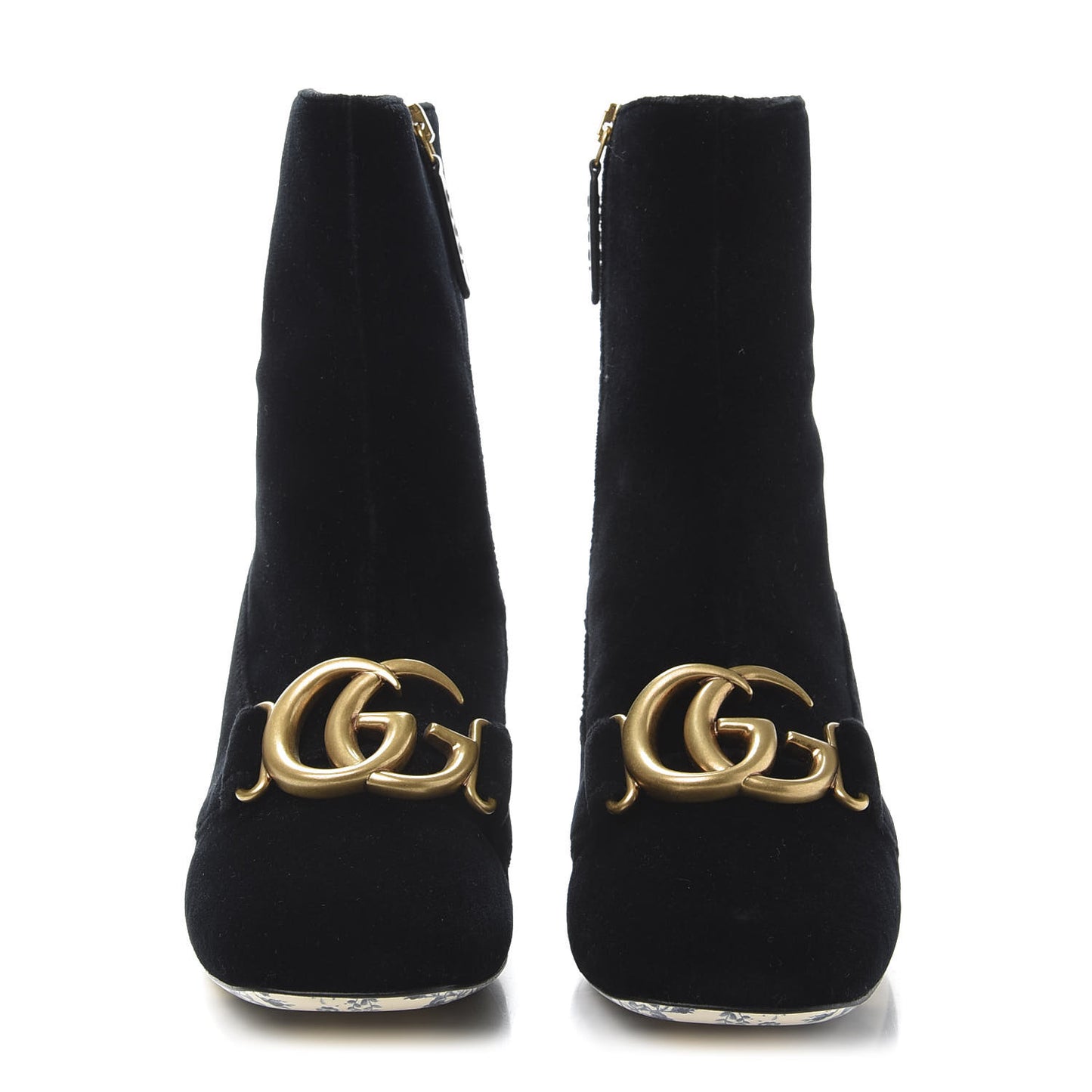 Softy Velvet Malaga Kid GG Victoire 55mm Ankle Boots 36 Black