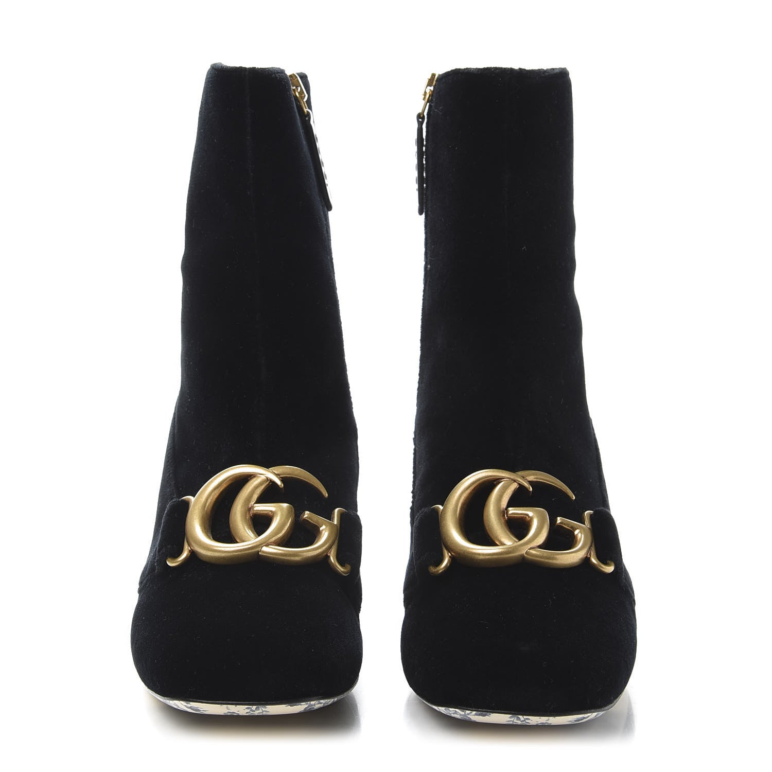 Gucci Softy Velvet Malaga Kid GG Victoire 55mm Ankle Boots 36 Black 3 of 9