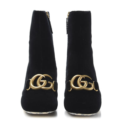 Gucci Softy Velvet Malaga Kid GG Victoire 55mm Ankle Boots 36 Black 3 of 9