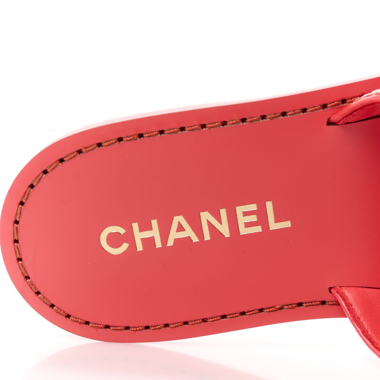 Calfskin Embroidered CC Sandal Mule 36 Red