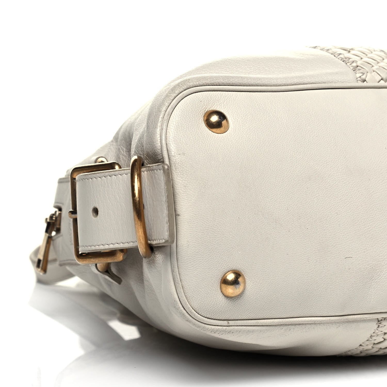 Saint Laurent Calfskin Woven Large Muse White 5 of 16